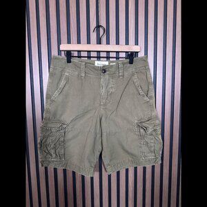 Abercrombie & Fitch Cargo Shorts 30 Mens Green Khaki 9" Inseam Y2K